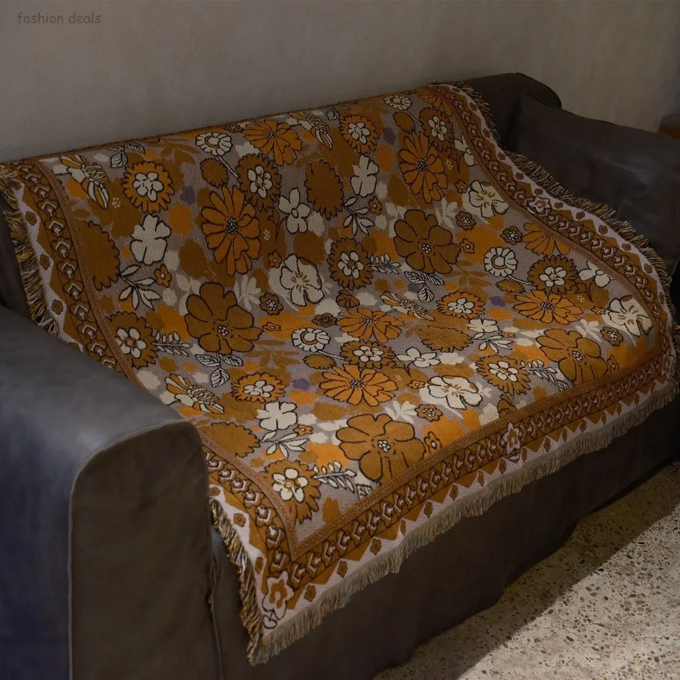 Orange Flowers Soft Bohemian Woven Sofa Blanket Couch Throw, Art Tapestry Wall Hanging for Living Room, Decorative Bed Blanket
Orange Flowers Soft Bohemian Woven Sofa Blanket Couch Throw, Art Tapestry Wall Hanging for Living Room, Decorative Bed Blanket