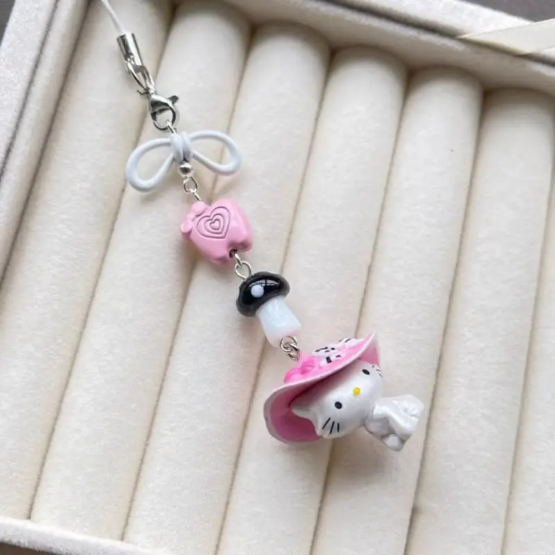 Kawaii Sanrio Charmmy Kitty, цепочка для телефона «Hello Kitt», аниме, мультяшный кулон, розовая шляпа, сумка с котом, украшение на молнии, аксессуары, подарки
Kawaii Sanrio Charmmy Kitty, цепочка для телефона «Hello Kitt», аниме, мультяшный кулон, розовая шляпа, сумка с котом, украшение на молнии, аксессуары, подарки 