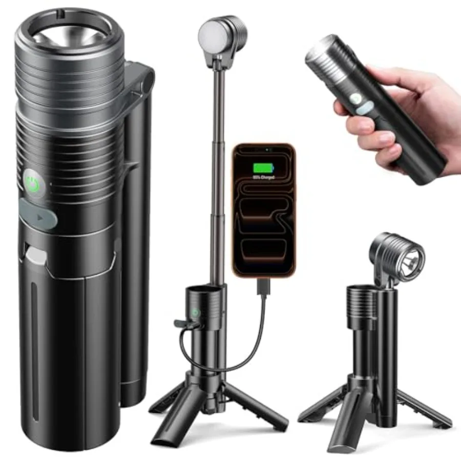 2in-1 180Flip Dual Lamp 8-Mode LED Flashlight Camping Light with 4500mAh Type-C Battery Waterproof Outdoor Home Emergency Use i
2in-1 180Flip Dual Lamp 8-Mode LED Flashlight Camping Light with 4500mAh Type-C Battery Waterproof Outdoor Home Emergency Use i