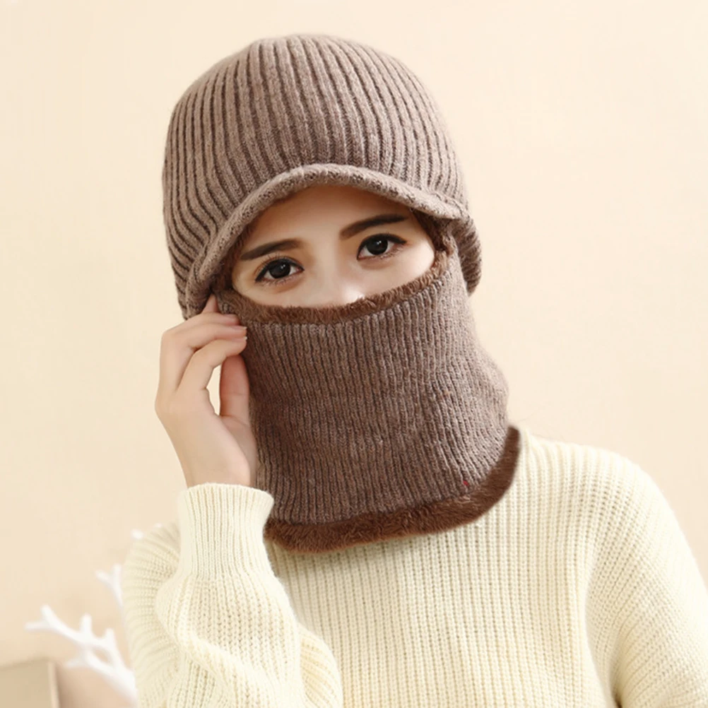 Winter Warm Mask Hat Windproof Knitted Hat Visor Beanie Neck Warmer Hat for Men Women (Random Color)
Winter Warm Mask Hat Windproof Knitted Hat Visor Beanie Neck Warmer Hat for Men Women (Random Color)