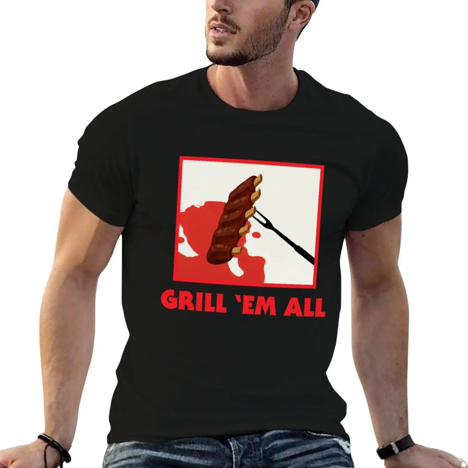 Barbecue Grilling - Grill 'em all! - Smoking BBQ Pitmaster ribs steak brisket meat roast T-Shirt
Barbecue Grilling - Grill 'em all! - Smoking BBQ Pitmaster ribs steak brisket meat roast T-Shirt