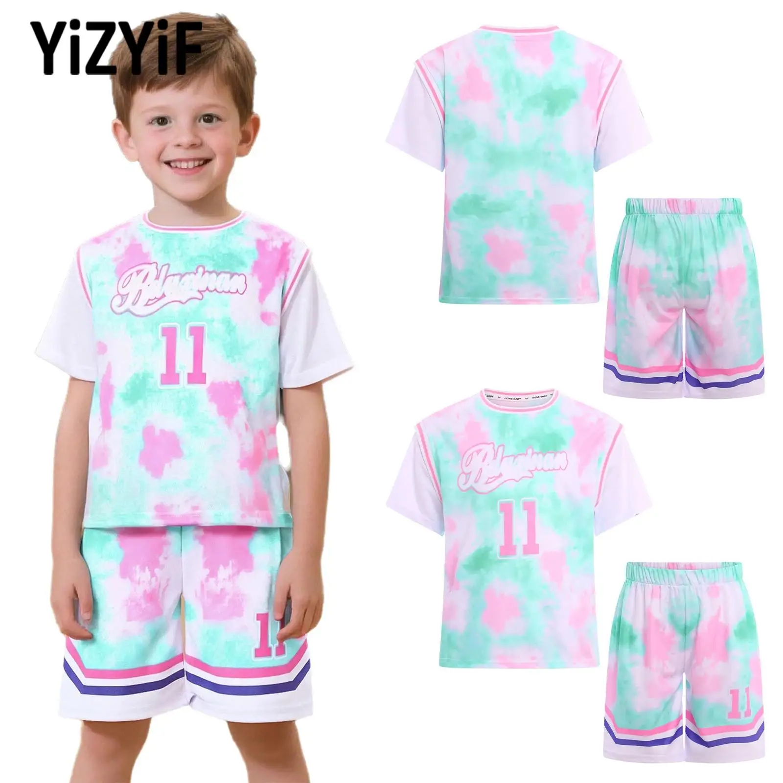 Toddler Girls Boys 2Pcs Number Printed Basketball Uniform Outfit Short Sleeve T-shirt with Shorts Set for Outdoor Sports Soccer 
Toddler Girls Boys 2Pcs Number Printed Basketball Uniform Outfit Short Sleeve T-shirt with Shorts Set for Outdoor Sports Soccer
