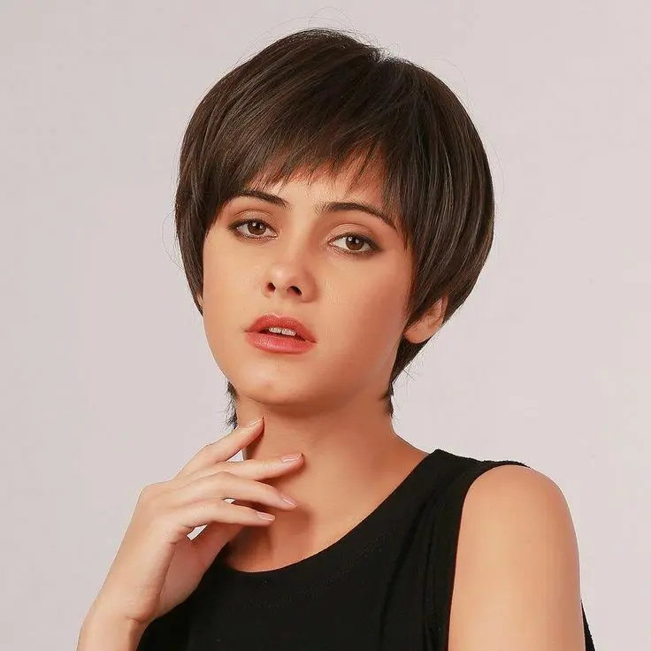 Dark Brown Short Pixie Cut Wigs Straight Hair for Women Cosplay Full Wig Natural
Dark Brown Short Pixie Cut Wigs Straight Hair for Women Cosplay Full Wig Natural