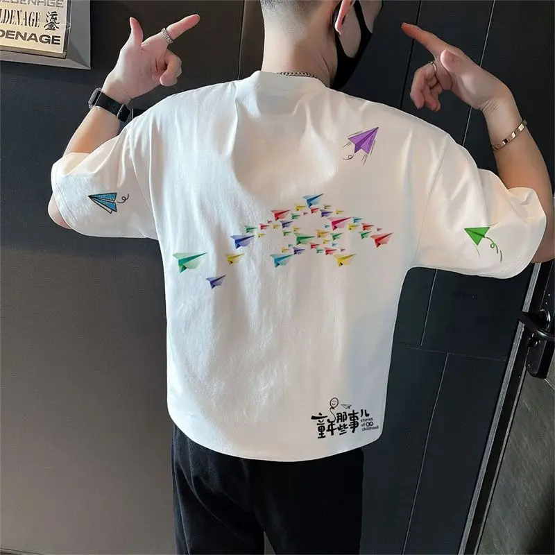 Korean Casual Tops Trendy Brand Half-sleeved Trendy Clothes Summer Short-sleeved T-shirt Men's Loose Five-point Sleeves
Korean Casual Tops Trendy Brand Half-sleeved Trendy Clothes Summer Short-sleeved T-shirt Men's Loose Five-point Sleeves