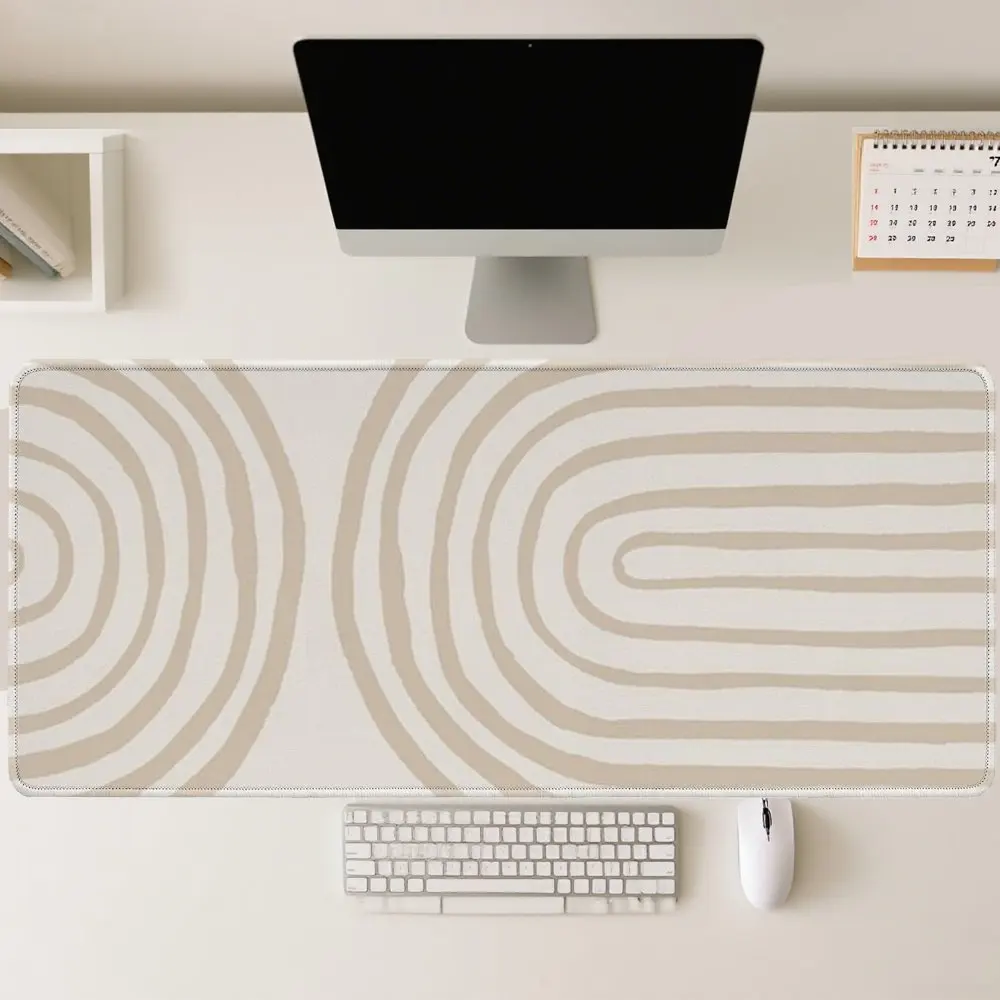 Multiple Sizes Large Gaming Desk Mat, Beige White Gray Stripe Mouse Pad with Non-Slip Base
Multiple Sizes Large Gaming Desk Mat, Beige White Gray Stripe Mouse Pad with Non-Slip Base