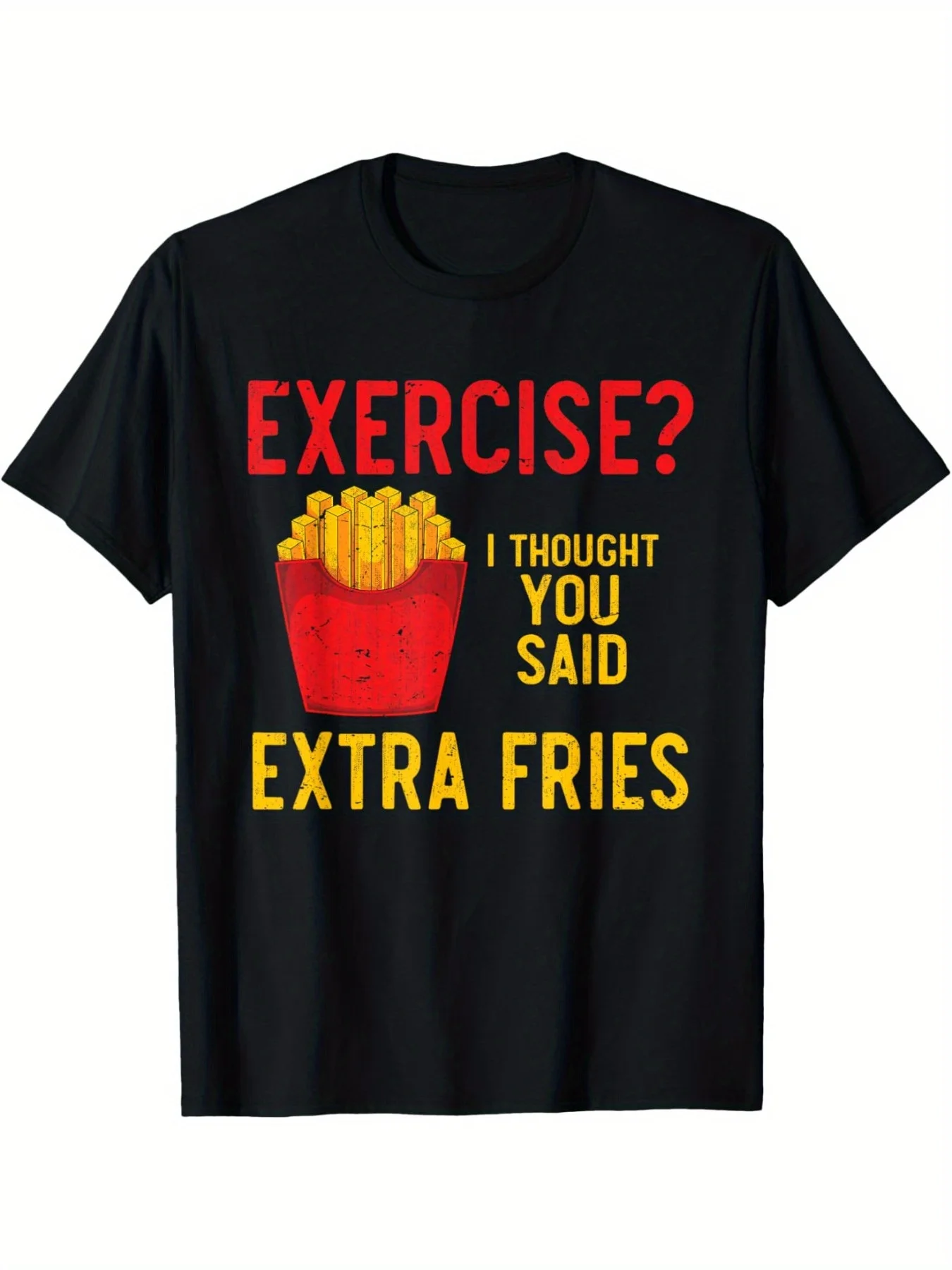 Funny Fast Food Exercise T-Shirt - Summer Casual Short Sleeve Tee
Funny Fast Food Exercise T-Shirt - Summer Casual Short Sleeve Tee