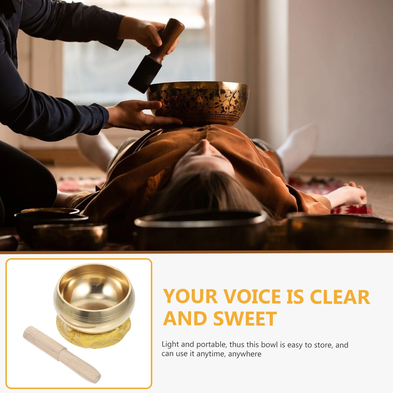1 set Music Copper Meditation Singing Set Wood Stick Cotton Cushion Portable Light Decoration Yoga Bedroom Sauna Singing
1 set Music Copper Meditation Singing Set Wood Stick Cotton Cushion Portable Light Decoration Yoga Bedroom Sauna Singing