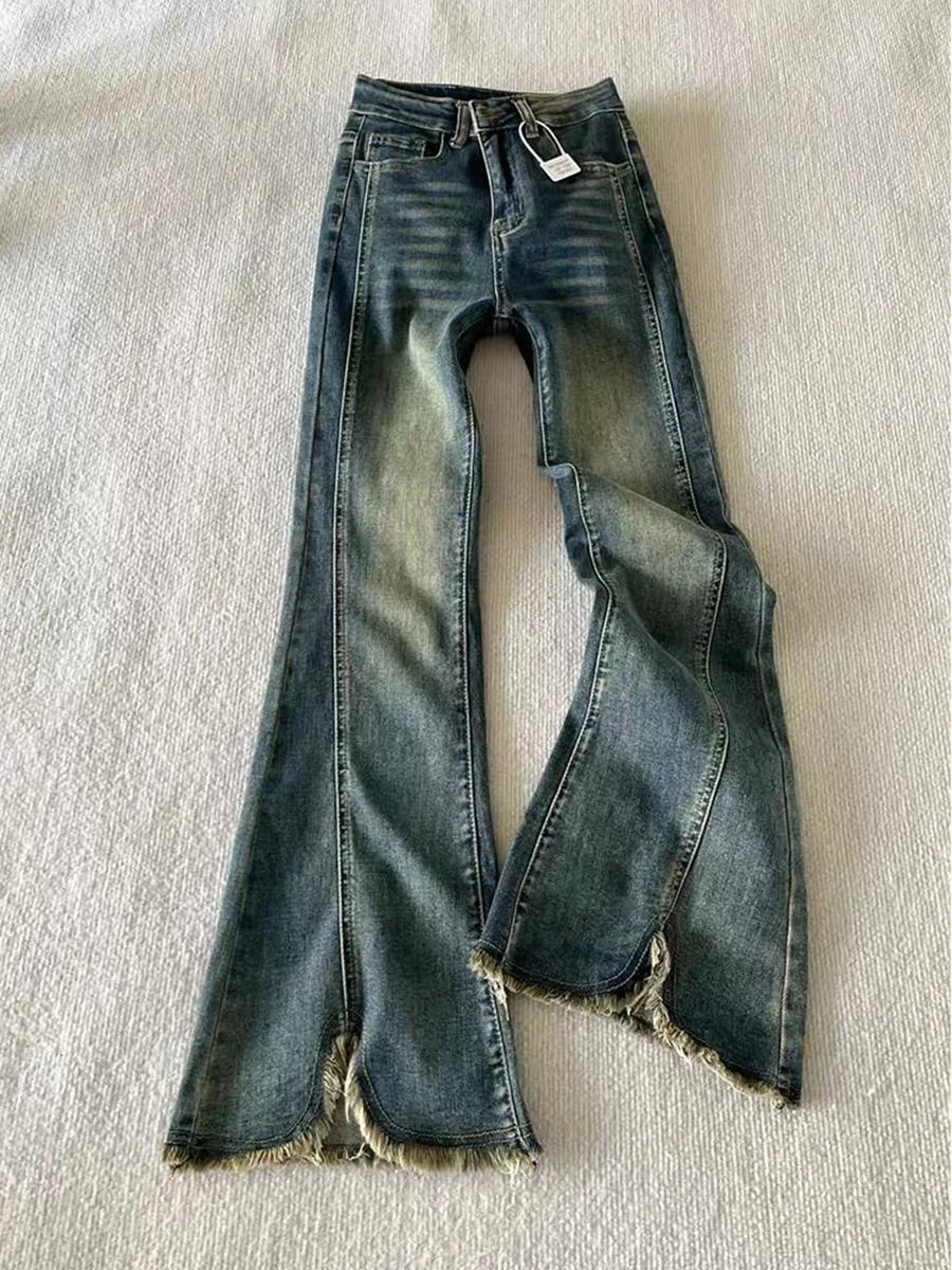 High Waist Flared Wide Leg Jeans Women's Spring Autumn Slimming Cotton Stretch Denim High Split Micro Flare Pants
High Waist Flared Wide Leg Jeans Women's Spring Autumn Slimming Cotton Stretch Denim High Split Micro Flare Pants