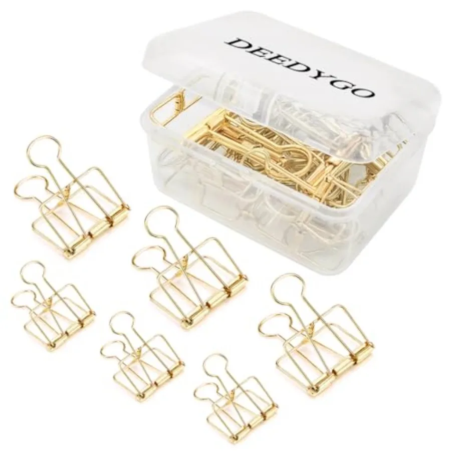 20 Pieces Gold Wire Binder Clips Assorted Sizes Stainless Steel Hollow Binder Clips Clamps for Paperwork, Sewing, Crafts,,Teach
20 Pieces Gold Wire Binder Clips Assorted Sizes Stainless Steel Hollow Binder Clips Clamps for Paperwork, Sewing, Crafts,,Teach