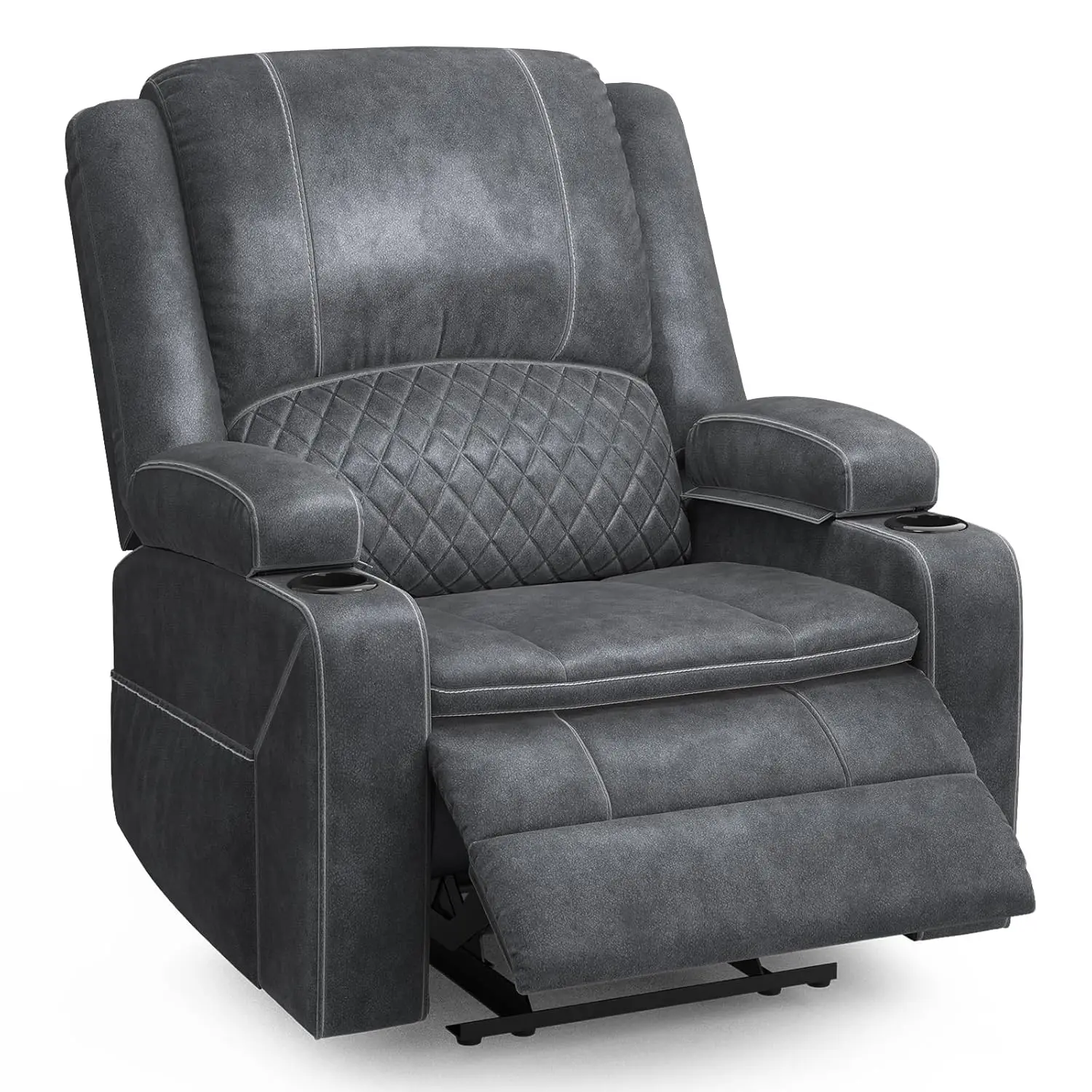 Oversized Manual Recliner Chair with Storage Cup Holder Side Pocket for RV Home Theater Living Room Grey Velvet, Customized
Oversized Manual Recliner Chair with Storage Cup Holder Side Pocket for RV Home Theater Living Room Grey Velvet, Customized