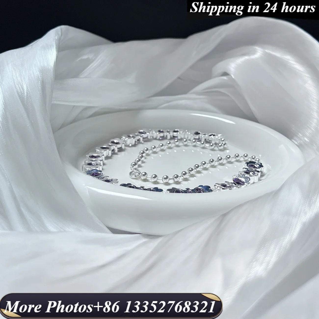 2025 Accessories Silver-plated Medium Ring Light Purple Sparkling Crystal Bracelet Necklace Fashion Luxury Women's Romantic Gift
2025 Accessories Silver-plated Medium Ring Light Purple Sparkling Crystal Bracelet Necklace Fashion Luxury Women's Romantic Gift
