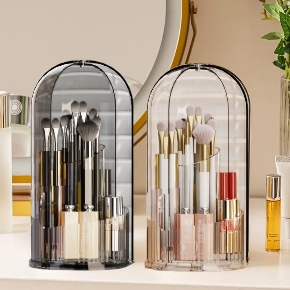 Makeup Storage Box 360-degree Rotating Makeup Brush Holder with Dustproof Lid Countertop Organizer Stylish Storage for Beauty
Makeup Storage Box 360-degree Rotating Makeup Brush Holder with Dustproof Lid Countertop Organizer Stylish Storage for Beauty