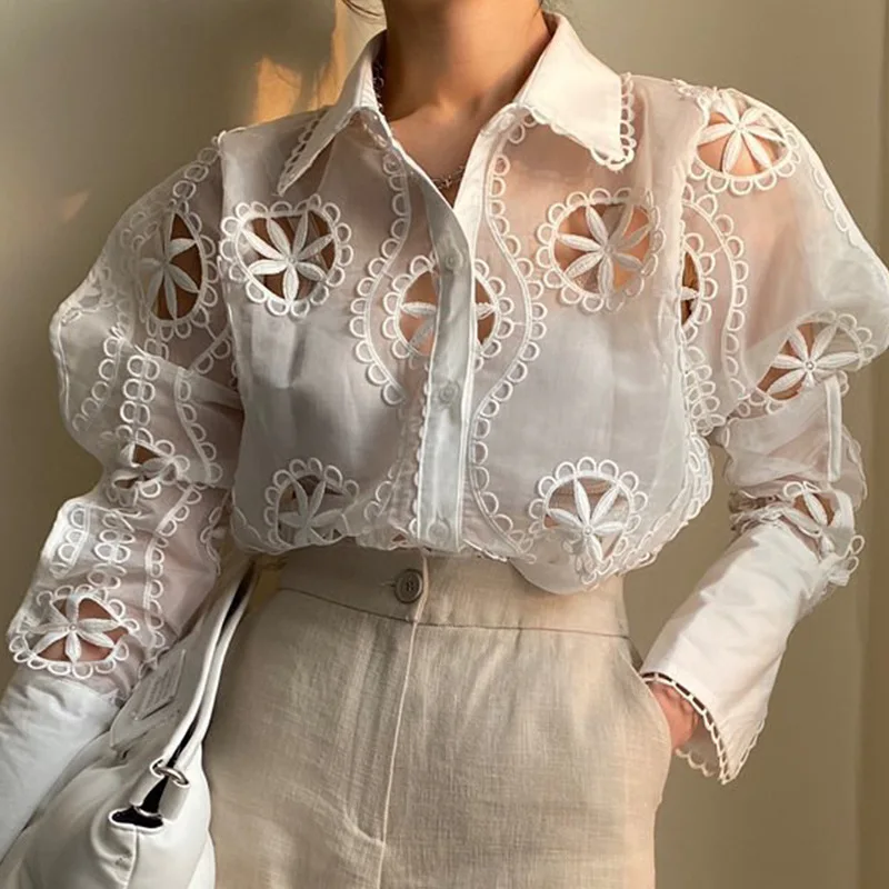 Shirt Tops Women Turn Down Collar Full Sleeve Blouses Hollow Out Shirts Top Single Breasted Y2k Streetwear Elegant Work Party
Shirt Tops Women Turn Down Collar Full Sleeve Blouses Hollow Out Shirts Top Single Breasted Y2k Streetwear Elegant Work Party