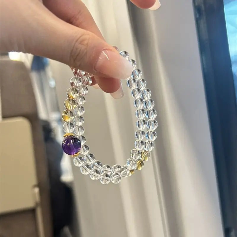 Natural White Crystal 6mm Bracelet Transshipment Women's Double Circle Amethyst Citrine Bracelet Niche Versatile Jewelry
Natural White Crystal 6mm Bracelet Transshipment Women's Double Circle Amethyst Citrine Bracelet Niche Versatile Jewelry