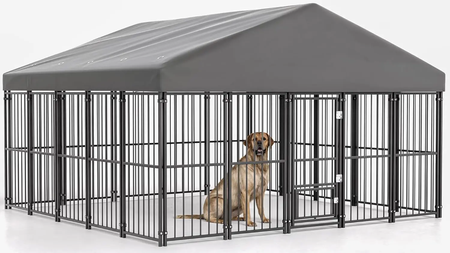 10x10FT Dog Kennel Outdoor, Heavy Duty Large Dog Cage with Gray Roof, Escape-Proof Double Locks & Swivel Feeding Door,, Customi
10x10FT Dog Kennel Outdoor, Heavy Duty Large Dog Cage with Gray Roof, Escape-Proof Double Locks & Swivel Feeding Door,, Customi