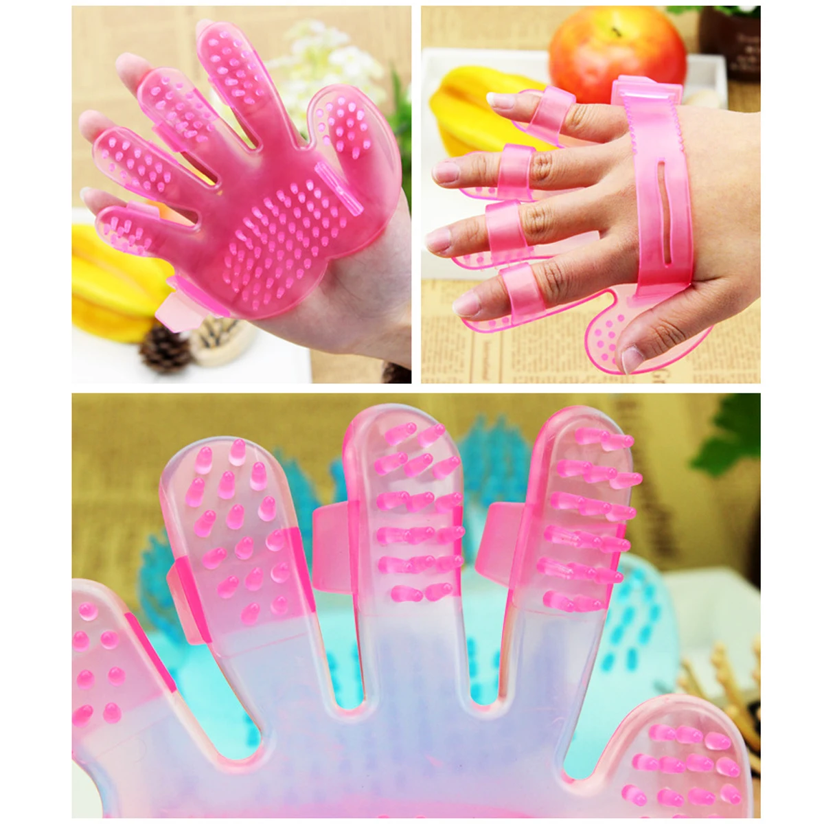 Pet Bath Brush 12cmx11cm Random Color Soft Plastic Five Finger Palm Shaped for Grooming Massaging Dogs Cleaning
Pet Bath Brush 12cmx11cm Random Color Soft Plastic Five Finger Palm Shaped for Grooming Massaging Dogs Cleaning