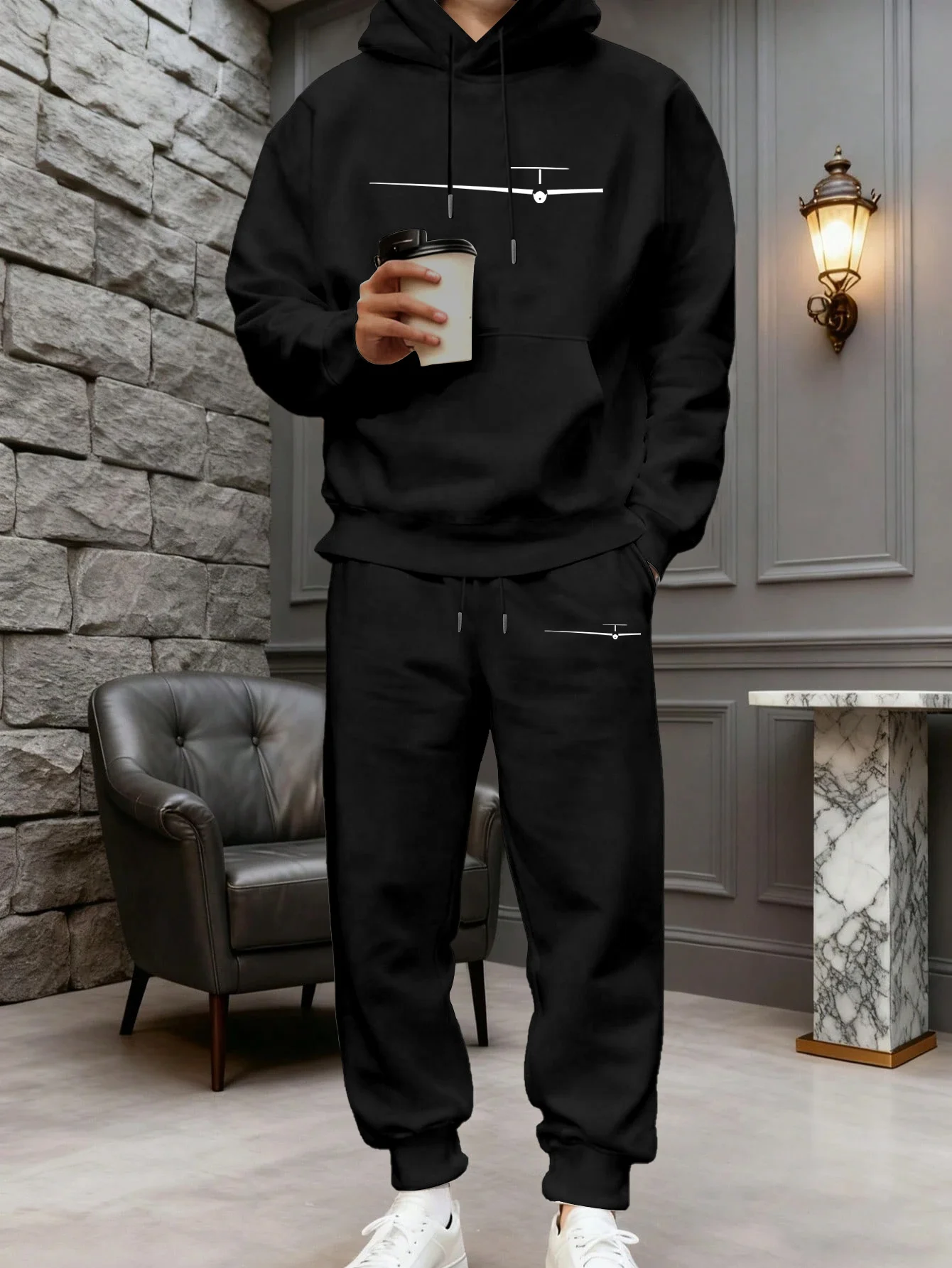 Men 2Pcs Minimalist Airplane Graphic Hoodie Sweatpants Set Polyester Loose Autumn Daily Street Casual Sport Tracksuit Male
Men 2Pcs Minimalist Airplane Graphic Hoodie Sweatpants Set Polyester Loose Autumn Daily Street Casual Sport Tracksuit Male
