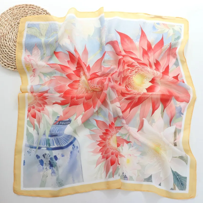 70*70 Tencel Cotton Satin Feel Silk Scarf Flower Pattern Square Scarf Closed Toe Scarf Versatile Multi-Color New Square Scarf
70*70 Tencel Cotton Satin Feel Silk Scarf Flower Pattern Square Scarf Closed Toe Scarf Versatile Multi-Color New Square Scarf