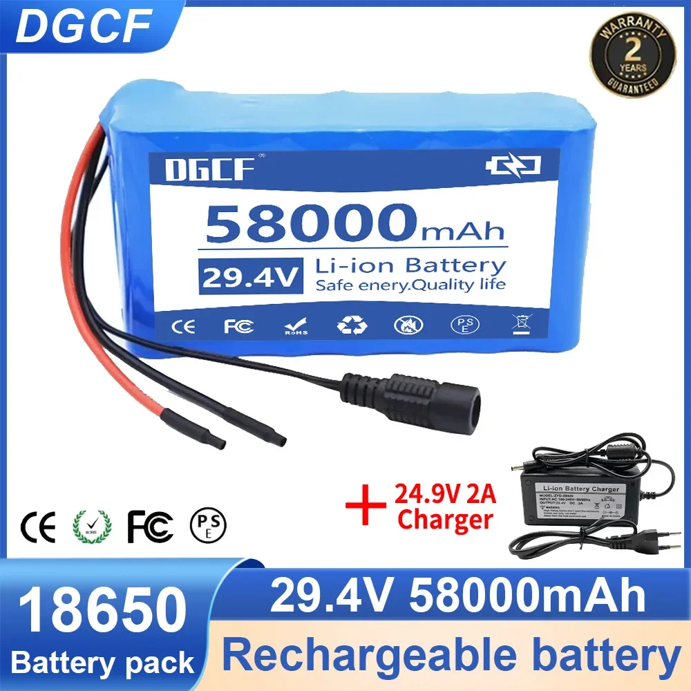 24V/29.4V 18650 Li-ion Battery Pack 58000mAh Rechargeable Battery for Electric Bicycle EBIKE Moped Spare Batterie with Charger
24V/29.4V 18650 Li-ion Battery Pack 58000mAh Rechargeable Battery for Electric Bicycle EBIKE Moped Spare Batterie with Charger