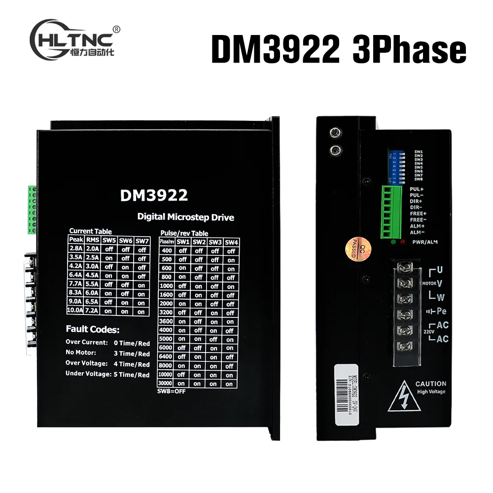 HLTNC DM3922 AC 110V To 220V 10A Three Phase Stepper Motor Driver Fit 130 NEMA52 Step Engine For Large Torque CNC Milling Router
HLTNC DM3922 AC 110V To 220V 10A Three Phase Stepper Motor Driver Fit 130 NEMA52 Step Engine For Large Torque CNC Milling Router