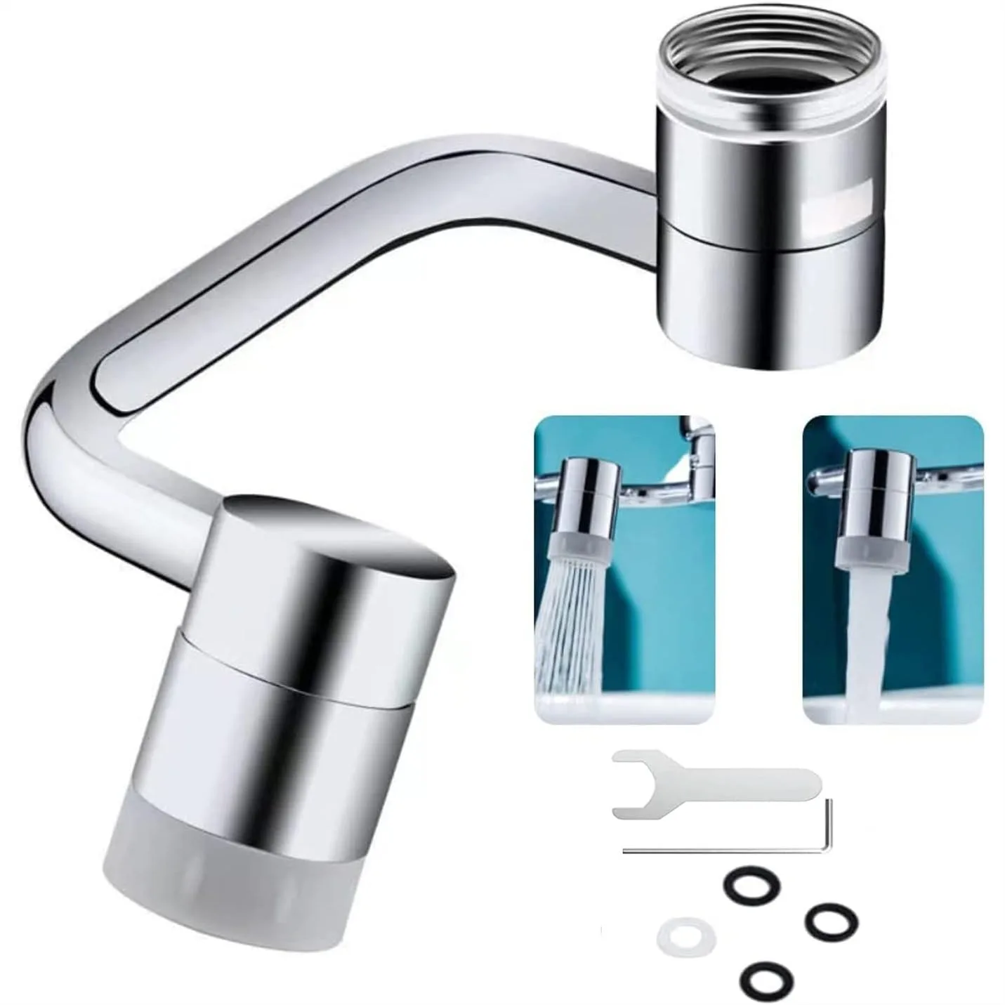 1080° Rotating Faucet Extender Aerator, Solid Brass Universal Splash Filter, Dual-Function 2-Flow Sprayer for Kitchen Sink
1080° Rotating Faucet Extender Aerator, Solid Brass Universal Splash Filter, Dual-Function 2-Flow Sprayer for Kitchen Sink