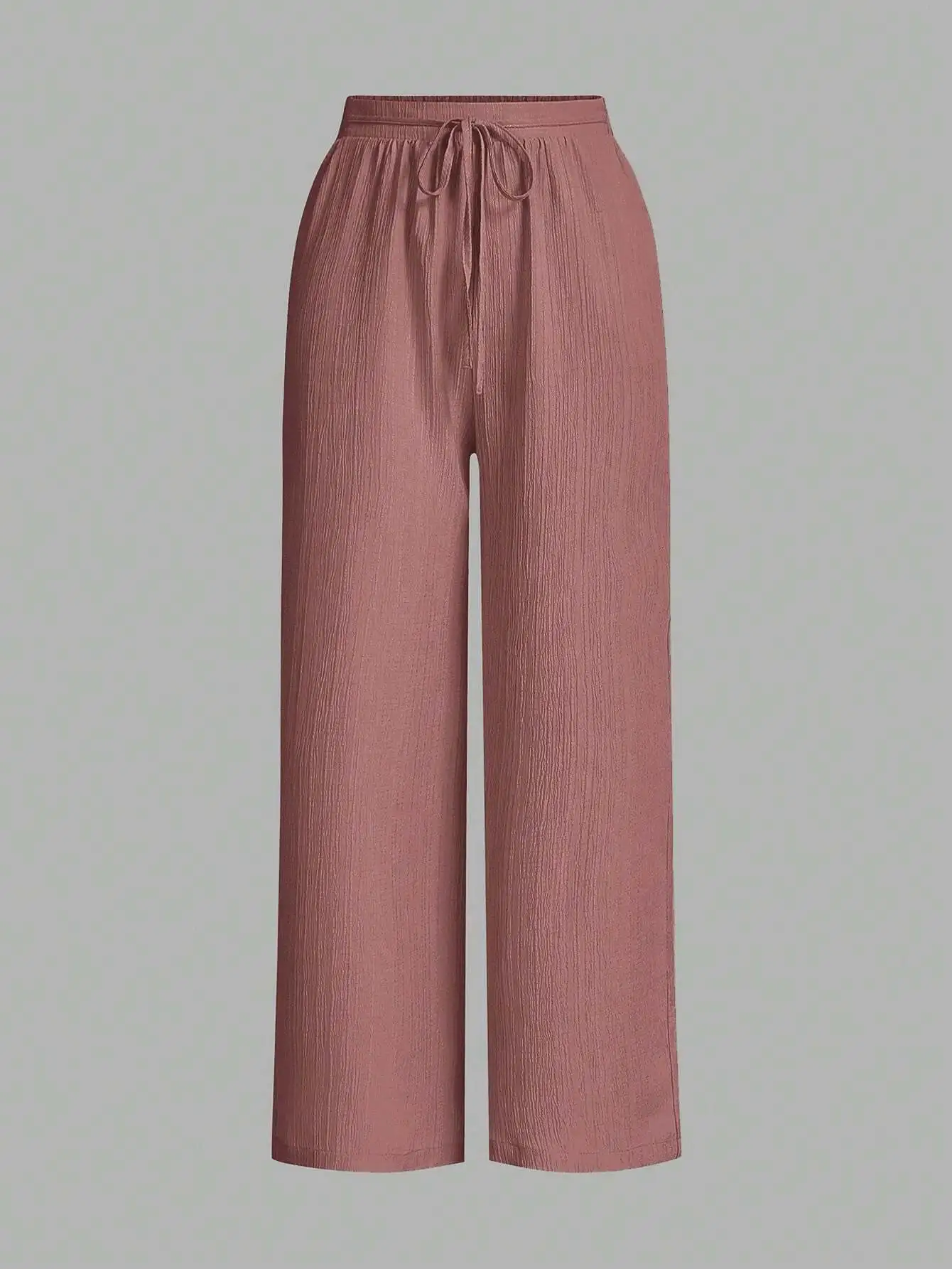 Women Solid Color Drawstring Waist Wide Leg Pants Casual Daily Wear
Women Solid Color Drawstring Waist Wide Leg Pants Casual Daily Wear