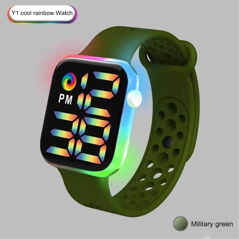 Y1 Led Digital Watch Electronic Watch Button Nightglow Rainbow Watch Fashion Sports Electronic Watch Fashion Electronic Watch
Y1 Led Digital Watch Electronic Watch Button Nightglow Rainbow Watch Fashion Sports Electronic Watch Fashion Electronic Watch