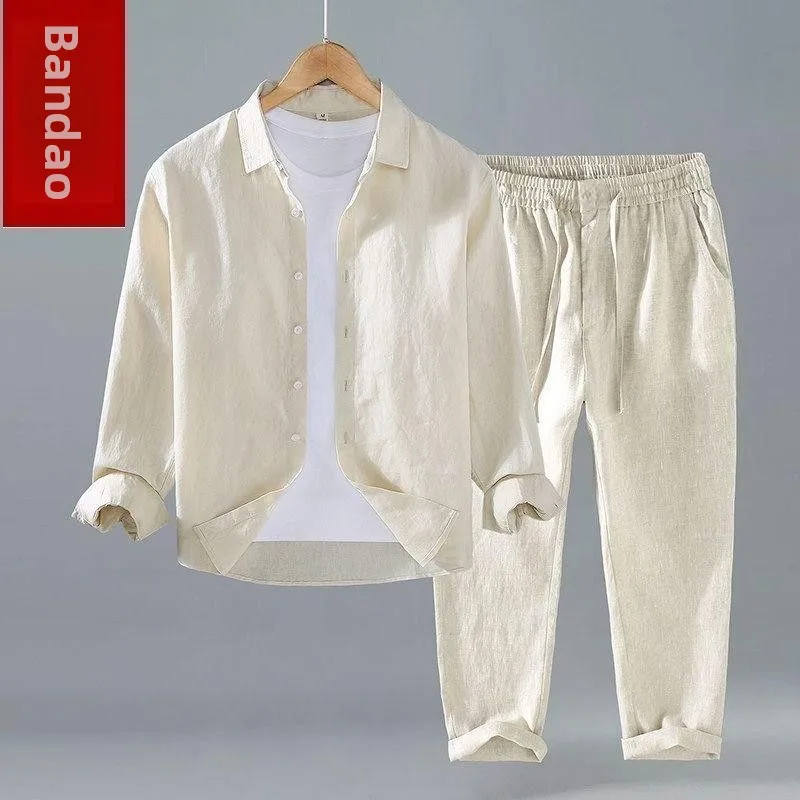 Loose Casual Cotton Linen Blend Men's Shirt Vintage Simple Long Sleeve plus Size Autumn Wear Comfortable Breathable Top
Loose Casual Cotton Linen Blend Men's Shirt Vintage Simple Long Sleeve plus Size Autumn Wear Comfortable Breathable Top