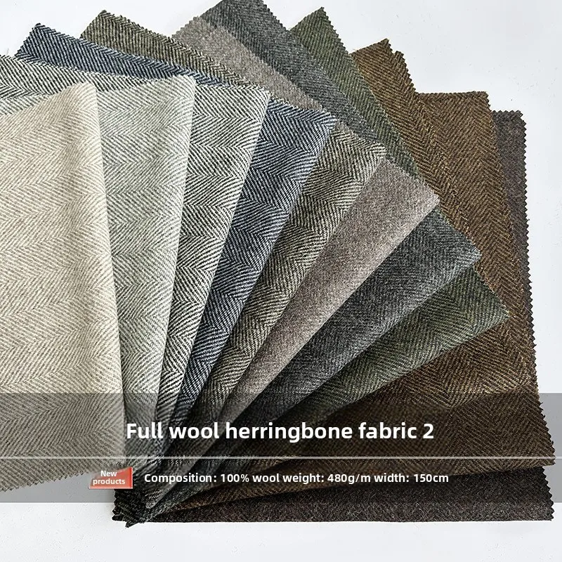 Winter 100% Australian Wool Herringbone Fabrics Single-Sided Fishbone Jacquard Pure Wool Tweed Fabric for Vests Jackets Suits
Winter 100% Australian Wool Herringbone Fabrics Single-Sided Fishbone Jacquard Pure Wool Tweed Fabric for Vests Jackets Suits