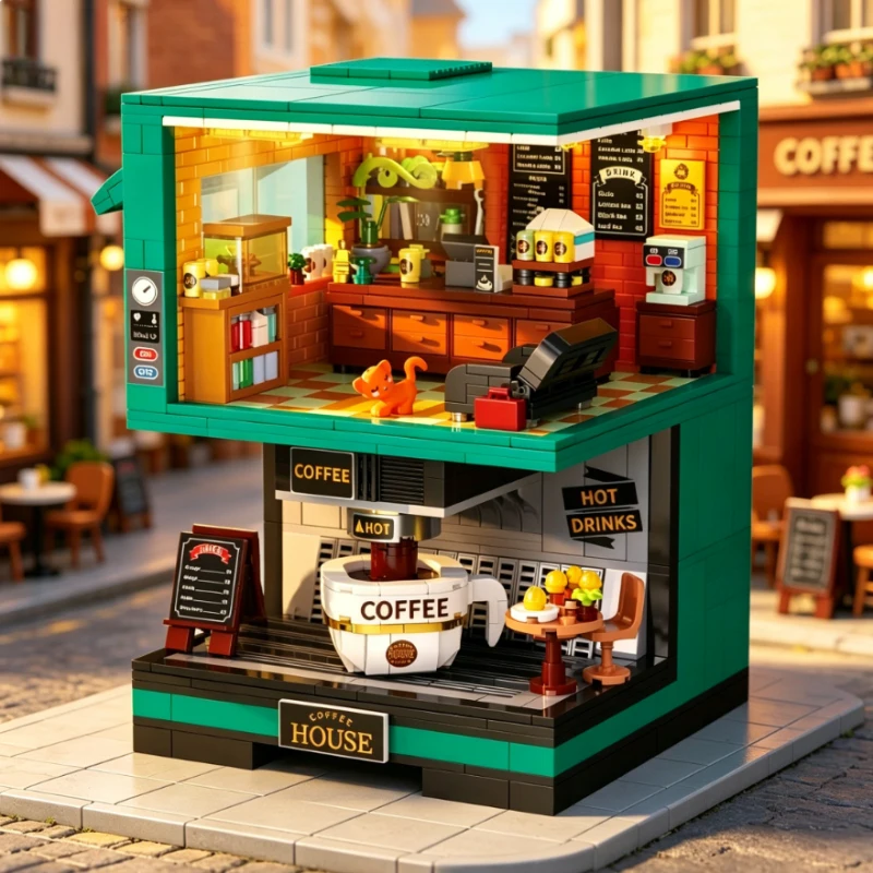 1228PCS Cafe Coffee Shop Building Blocks Mini Bricks Architectural Model Creative Home Decor Holiday Present
1228PCS Cafe Coffee Shop Building Blocks Mini Bricks Architectural Model Creative Home Decor Holiday Present