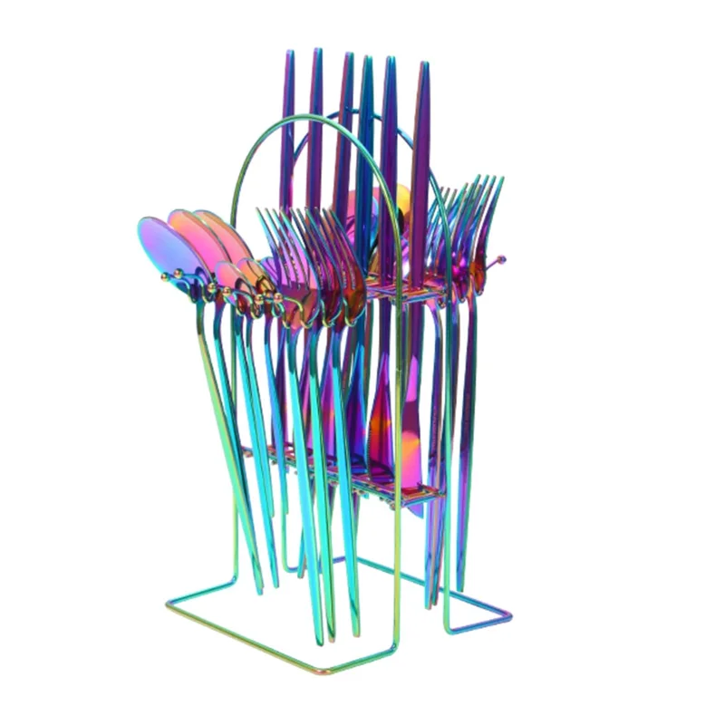 Набор столовых приборов премиум-класса из 24 предметов с подставкой, набор столовых приборов из нержавеющей стали, набор столовых приборов для вечеринки, любой случай, услуга для 6-B 
Набор столовых приборов премиум-класса из 24 предметов с подставкой, набор столовых приборов из нержавеющей стали, набор столовых приборов для вечеринки, любой случай, услуга для 6-B