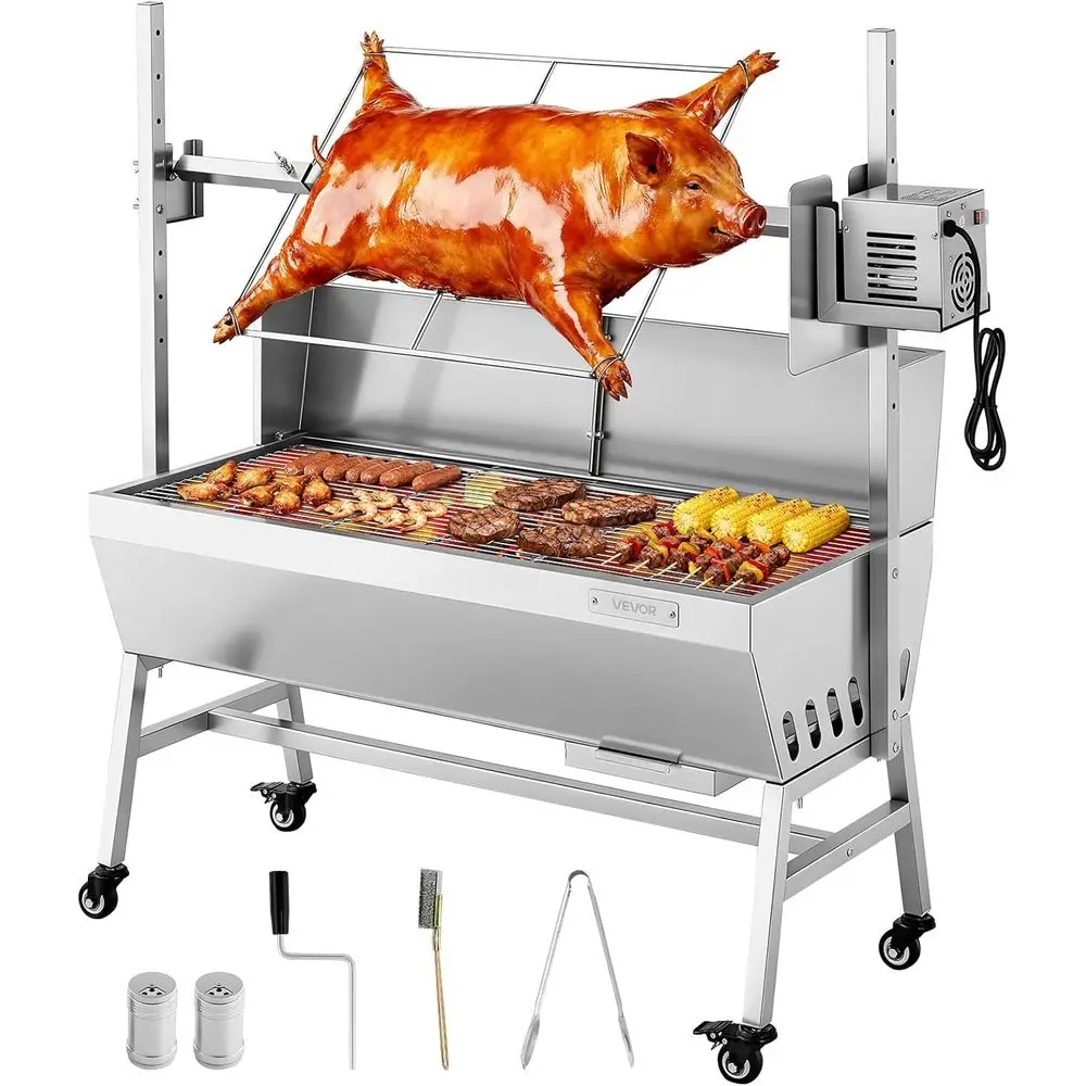 Rotisserie Grill, 37in BBQ Outdoor Pig & Lamb Spit Roaster, Charcoal Spit Roaster with 132 LBS Load acity & 7-Level Height, Stai
Rotisserie Grill, 37in BBQ Outdoor Pig & Lamb Spit Roaster, Charcoal Spit Roaster with 132 LBS Load acity & 7-Level Height, Stai