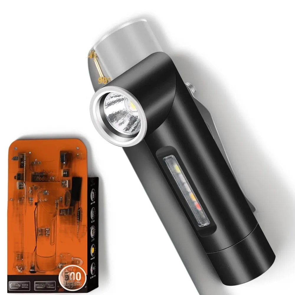 BORUiT V5S EDC LED Flashlight 90 °Rotatable 500LM Super Bright Mini Torch Type-C Rechargeable Pocket Lantern With Magnet & Clip
BORUiT V5S EDC LED Flashlight 90 °Rotatable 500LM Super Bright Mini Torch Type-C Rechargeable Pocket Lantern With Magnet & Clip