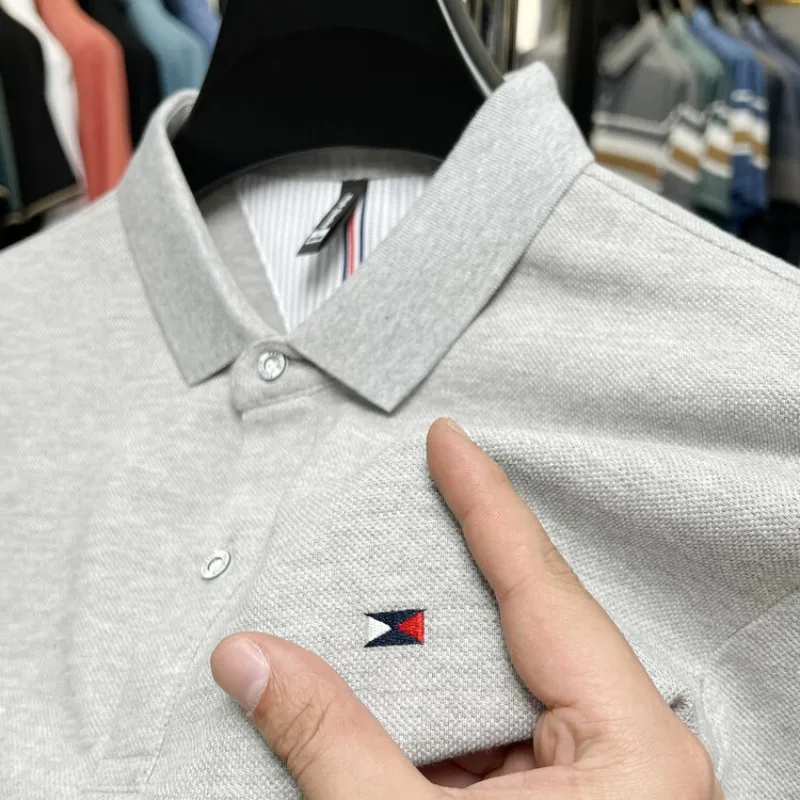 Summer Leisure Business T-shirt 100% Cotton Short-sleeved Embroidered POLO Shirt Men's Loose Lapel Solid Color Bottoming Shirt
Summer Leisure Business T-shirt 100% Cotton Short-sleeved Embroidered POLO Shirt Men's Loose Lapel Solid Color Bottoming Shirt