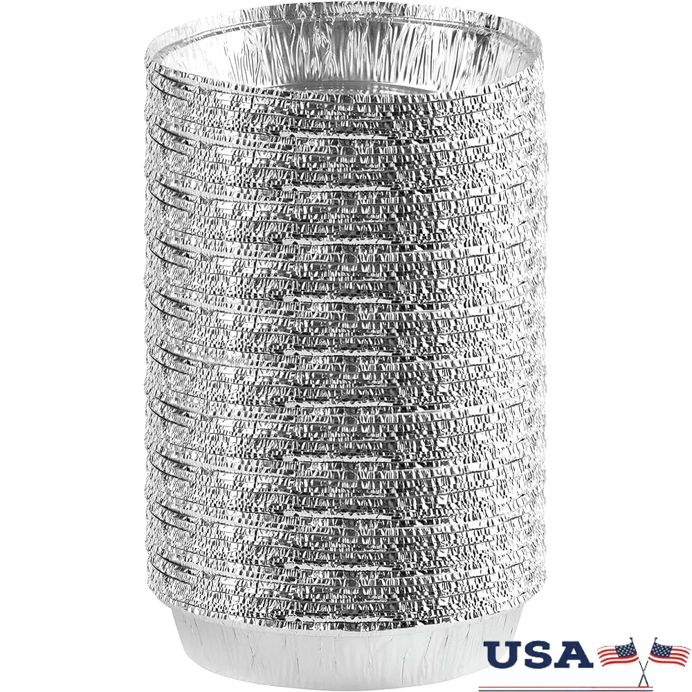 100 Pack 9 Inch Round Aluminum Foil Pans Disposable Oven Safe Baking Cooking Containers Roasting Freezer Safe Meal Prep
100 Pack 9 Inch Round Aluminum Foil Pans Disposable Oven Safe Baking Cooking Containers Roasting Freezer Safe Meal Prep
