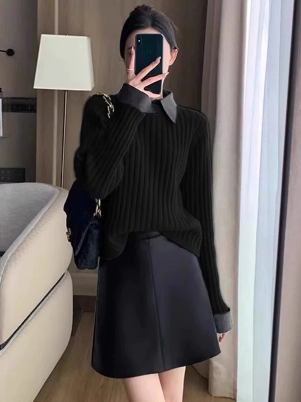 Thickened Knitted Shirt Collar Sweater Women's Base Layer Autumn Winter Neck Long Sleeve Slim Fit Warm Pure Color Top
Thickened Knitted Shirt Collar Sweater Women's Base Layer Autumn Winter Neck Long Sleeve Slim Fit Warm Pure Color Top