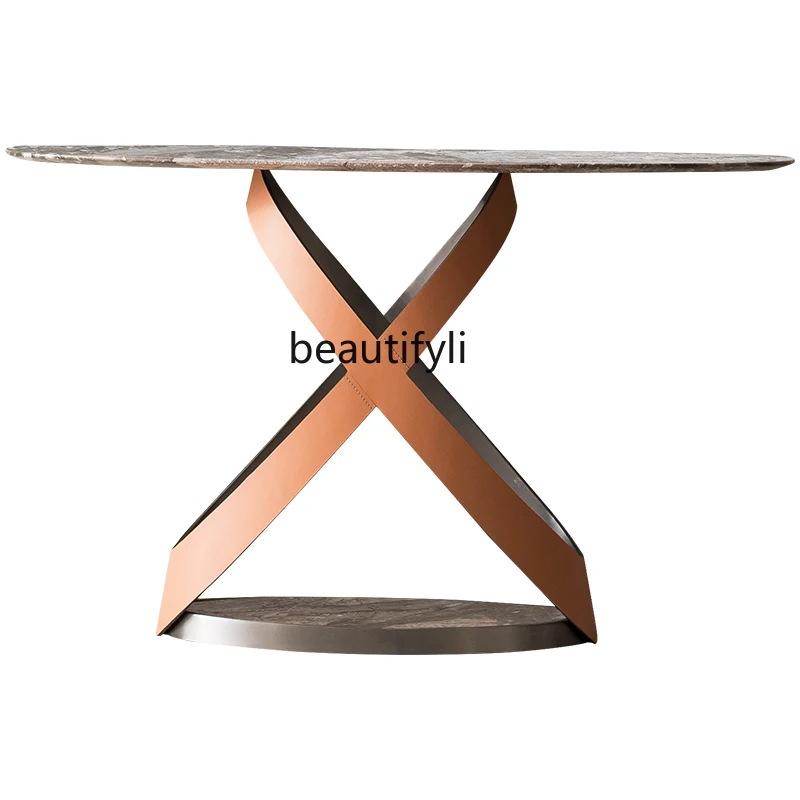 Italian light luxury entrance table corridor entry luxury stone end view table designer minimalist semicircular entrance table
Italian light luxury entrance table corridor entry luxury stone end view table designer minimalist semicircular entrance table