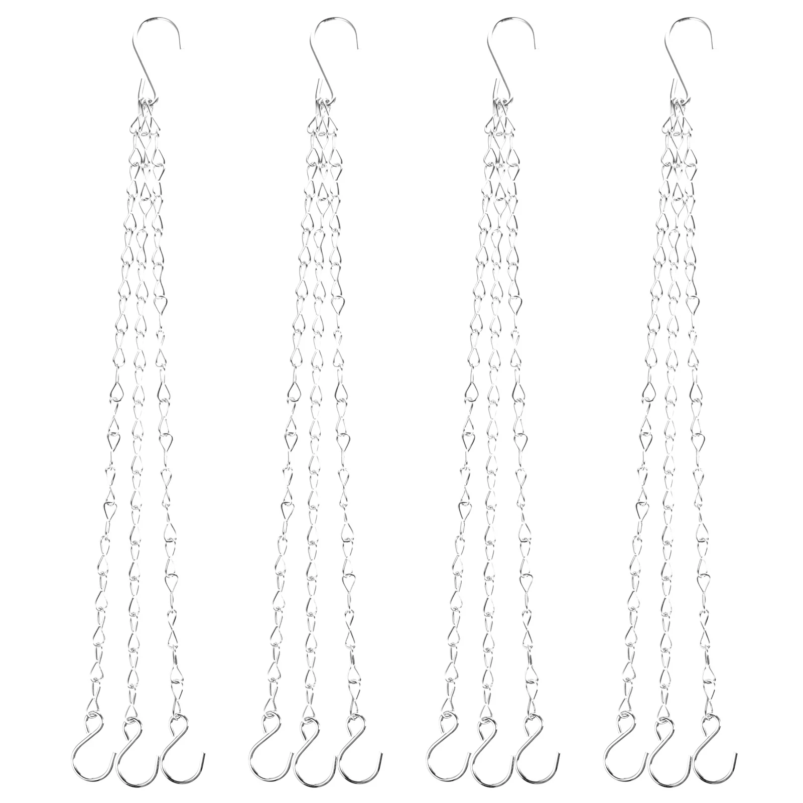 4 Pcs Basket Chains 40cm White Zinc 1.4MM Sturdy Plant Pot Chain for Yard Garden Multipurpose Flower Basket Hanging Chain Hook
4 Pcs Basket Chains 40cm White Zinc 1.4MM Sturdy Plant Pot Chain for Yard Garden Multipurpose Flower Basket Hanging Chain Hook