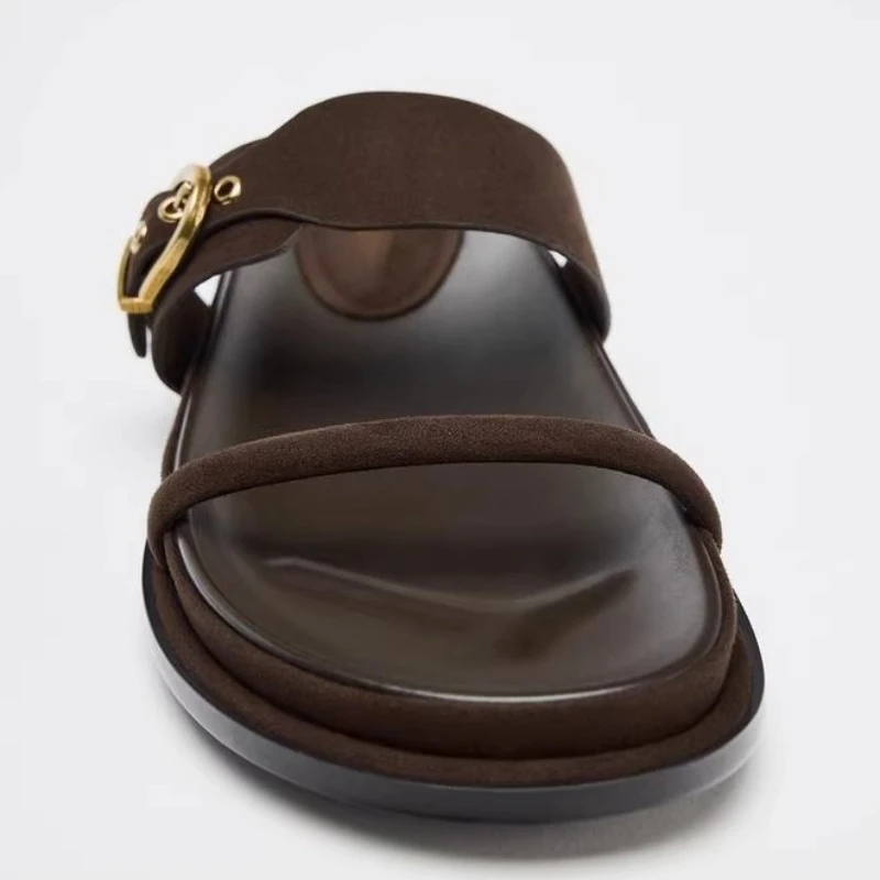 Retro Platform Sandals Women Summer 2026 Concise Metal Buckle Casual Slides Open-toe Comfortable Flat Beach Women's Slippers
Retro Platform Sandals Women Summer 2026 Concise Metal Buckle Casual Slides Open-toe Comfortable Flat Beach Women's Slippers