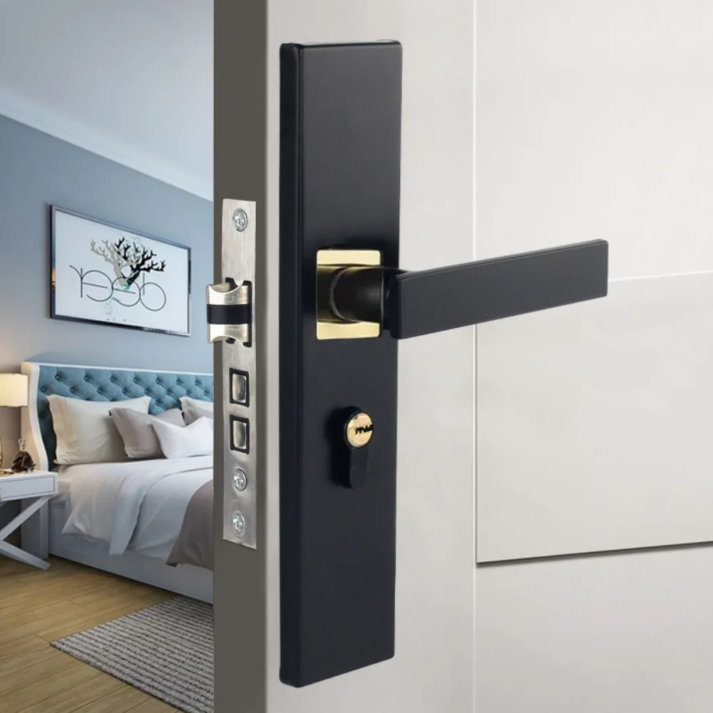 Silent Door Handle Lock Keys Set Square Universal Interior Door Handle Lockset Black Thickened Panel Bedroom Door Lock
Silent Door Handle Lock Keys Set Square Universal Interior Door Handle Lockset Black Thickened Panel Bedroom Door Lock