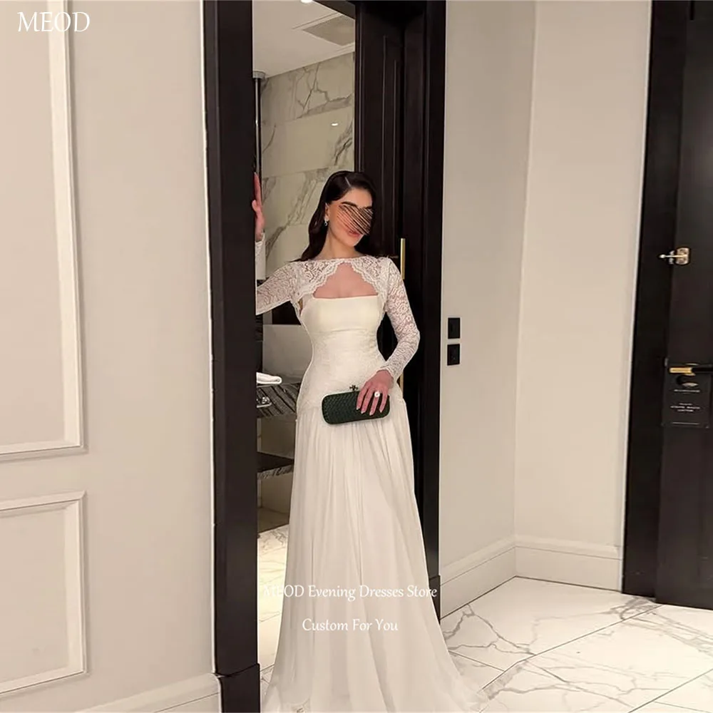 MEOD White Strapless A Line Wedding Dresses Spaghetti Strap Chiffon Vestidos Mujer Lace Appliques Cape Wedding Gown Customized
MEOD White Strapless A Line Wedding Dresses Spaghetti Strap Chiffon Vestidos Mujer Lace Appliques Cape Wedding Gown Customized