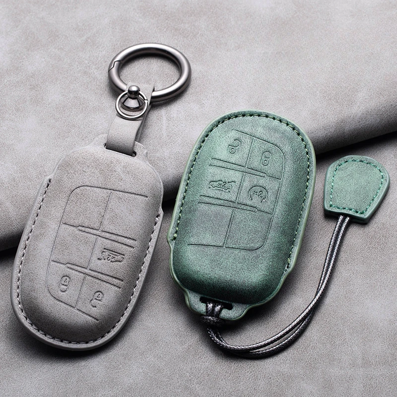 Leather Car Remote Key Case Cover for Jeep Renegade Compass Grand Cherokee Chrysler 300C Wrangler Dodge Keychain Accessories
Leather Car Remote Key Case Cover for Jeep Renegade Compass Grand Cherokee Chrysler 300C Wrangler Dodge Keychain Accessories