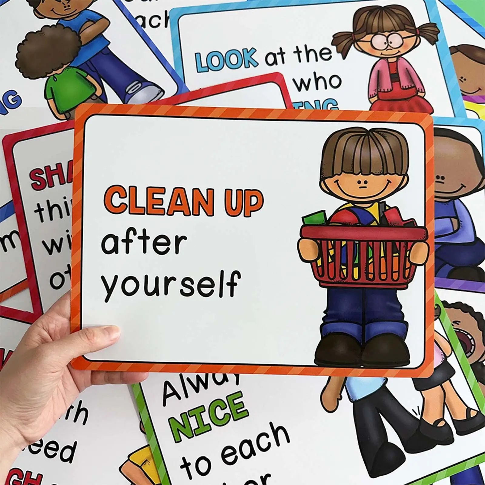 15 Pieces English Classroom Rules Posters Wall Decors Easy Installation Bright Colors Kindergarten Guidance Teaching Tools
15 Pieces English Classroom Rules Posters Wall Decors Easy Installation Bright Colors Kindergarten Guidance Teaching Tools