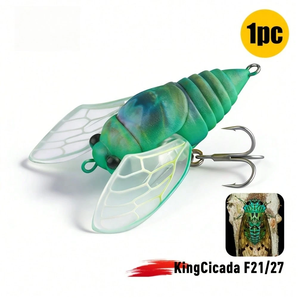 1pc New Surface Cicada-Shaped Micro Lure 2.4g/0.08oz Floating Cicada Imitation Bait For Trout And Bass Fishing. Small Micro Lure, Floating Rockfish Lure, Fishing Bait. Realistic Simulated Coating And Appearance, Mimics The Trembling Swimming Motion Of A C
1pc New Surface Cicada-Shaped Micro Lure 2.4g/0.08oz Floating Cicada Imitation Bait For Trout And Bass Fishing. Small Micro Lure, Floating Rockfish Lure, Fishing Bait. Realistic Simulated Coating And Appearance, Mimics The Trembling Swimming Motion Of A C