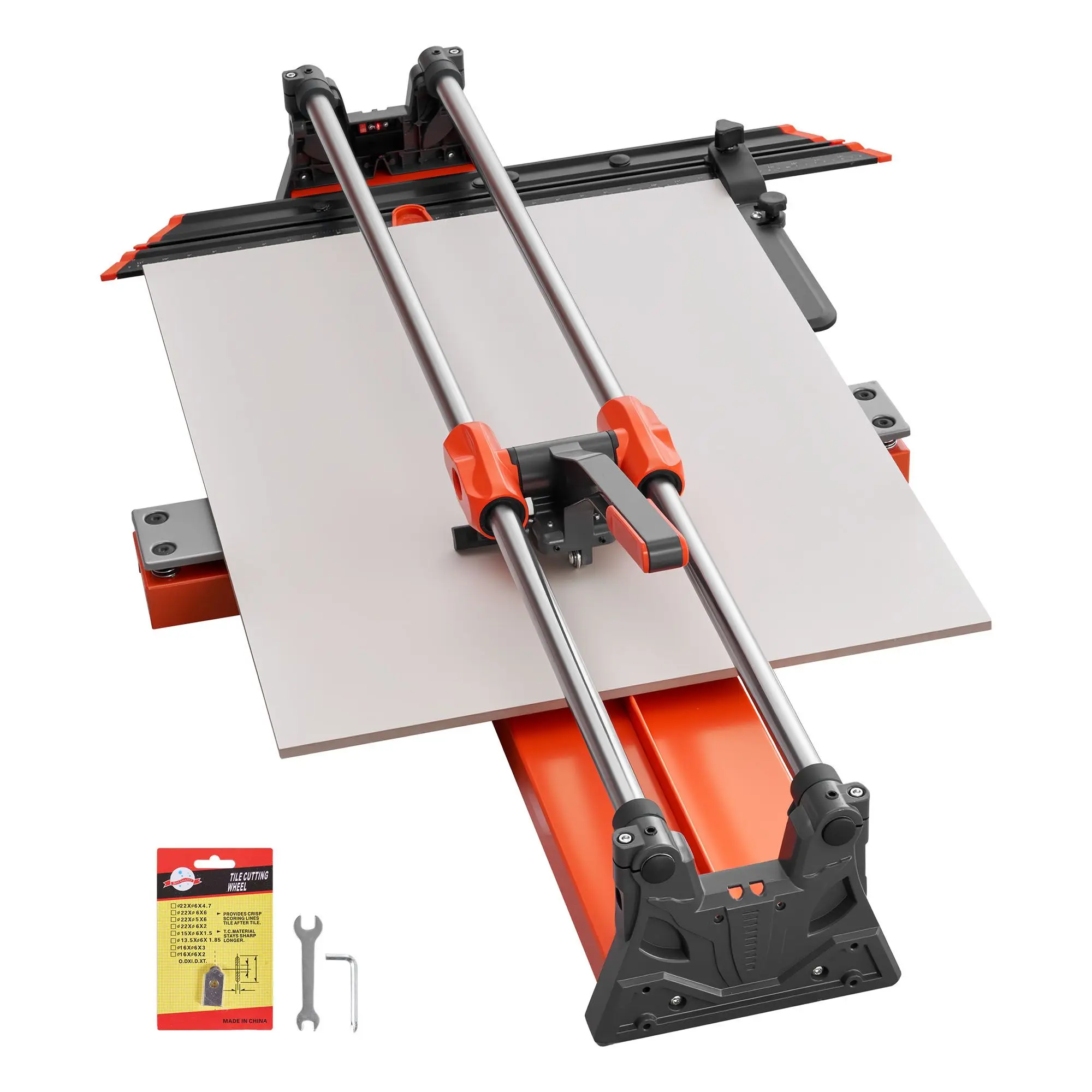 39.4-Inch Manual Tile Cutter, Upgraded Sliding Head Cutting Tool with Spring-Loaded Base, Angle Fence, Tungsten Carbide Cutting Wheel, Alignment Guide, for DIY Pros, Ceramic, Floor, Wall Tiles
39.4-Inch Manual Tile Cutter, Upgraded Sliding Head Cutting Tool with Spring-Loaded Base, Angle Fence, Tungsten Carbide Cutting Wheel, Alignment Guide, for DIY Pros, Ceramic, Floor, Wall Tiles