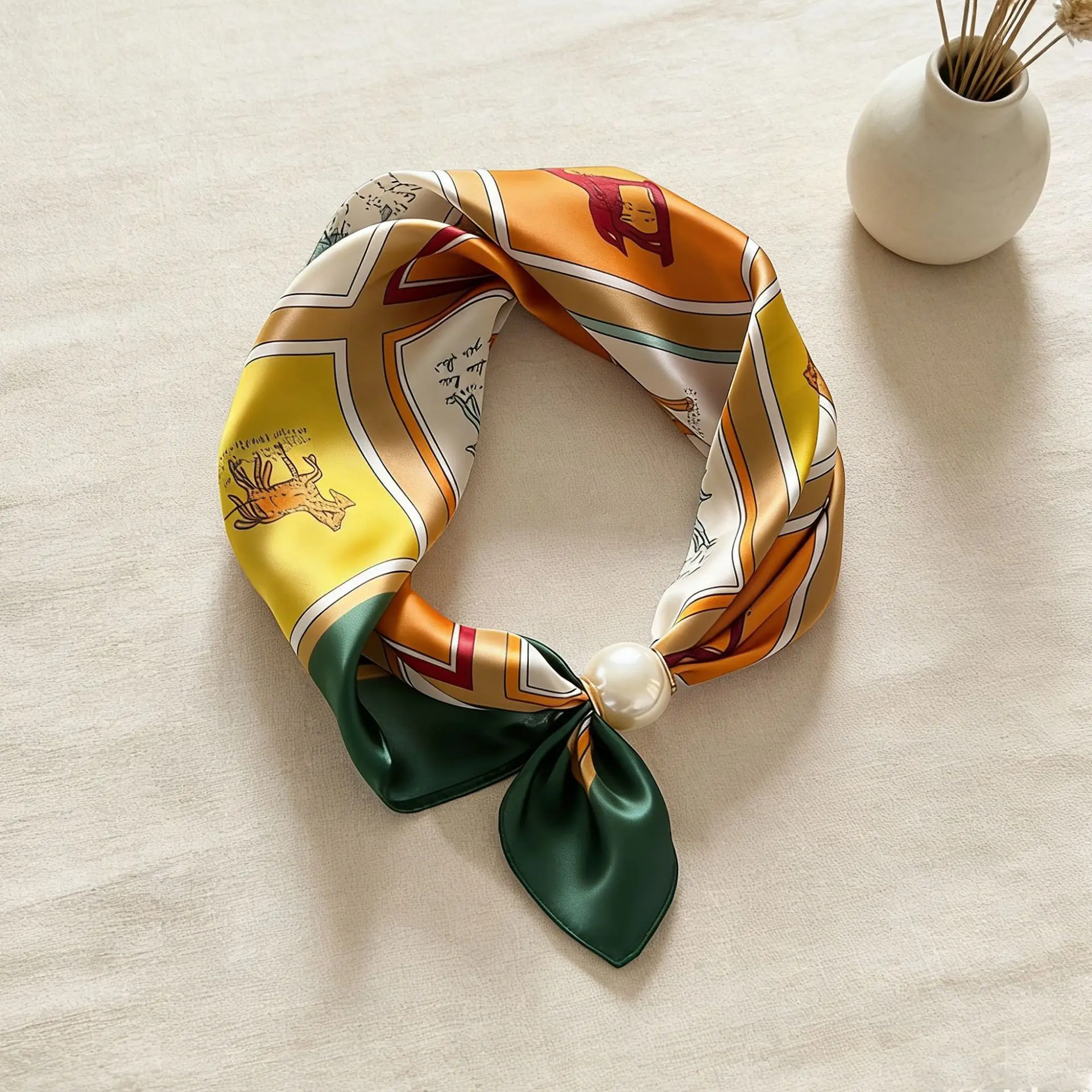 Fashion Pearl Magnetic Buckle Scarves Women Chic Dot Leopard Print Short Silky Scarf Elegant Choker Necklaces Gift for Ladies
Fashion Pearl Magnetic Buckle Scarves Women Chic Dot Leopard Print Short Silky Scarf Elegant Choker Necklaces Gift for Ladies