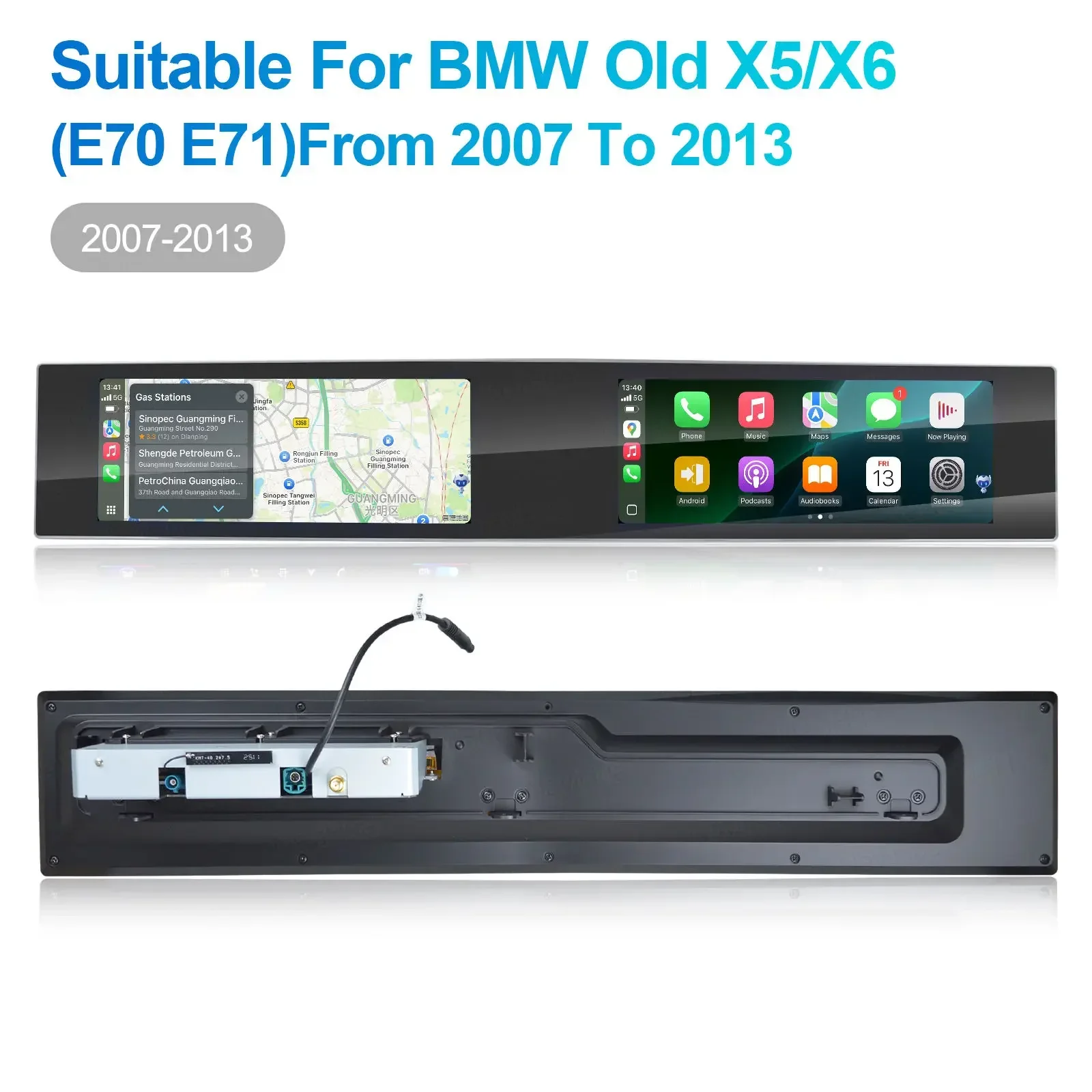 Автомагнитола Navihua для BMW X5 E70 X6 E71 (2007-2013) с двумя экранами, Android, GPS-навигацией, мультимедиа и Carplay
Автомагнитола Navihua для BMW X5 E70 X6 E71 (2007-2013) с двумя экранами, Android, GPS-навигацией, мультимедиа и Carplay
