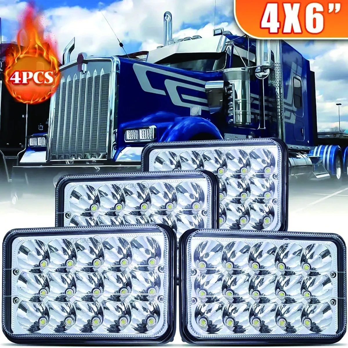 4x6Inch LED Headlights, High Low Beam Rectangular Headlamp Replace H4651 H4652 H4656 H4666 H6545 H4668 H4642 For Chevy Truck Van
4x6Inch LED Headlights, High Low Beam Rectangular Headlamp Replace H4651 H4652 H4656 H4666 H6545 H4668 H4642 For Chevy Truck Van