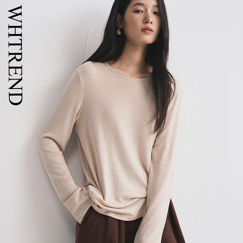 WHTREND Базовая рубашка для женщин, свободный однотонный топ с круглым вырезом, приятный для кожи внутренний трикотаж, осень и зима WH1612
WHTREND Базовая рубашка для женщин, свободный однотонный топ с круглым вырезом, приятный для кожи внутренний трикотаж, осень и зима WH1612