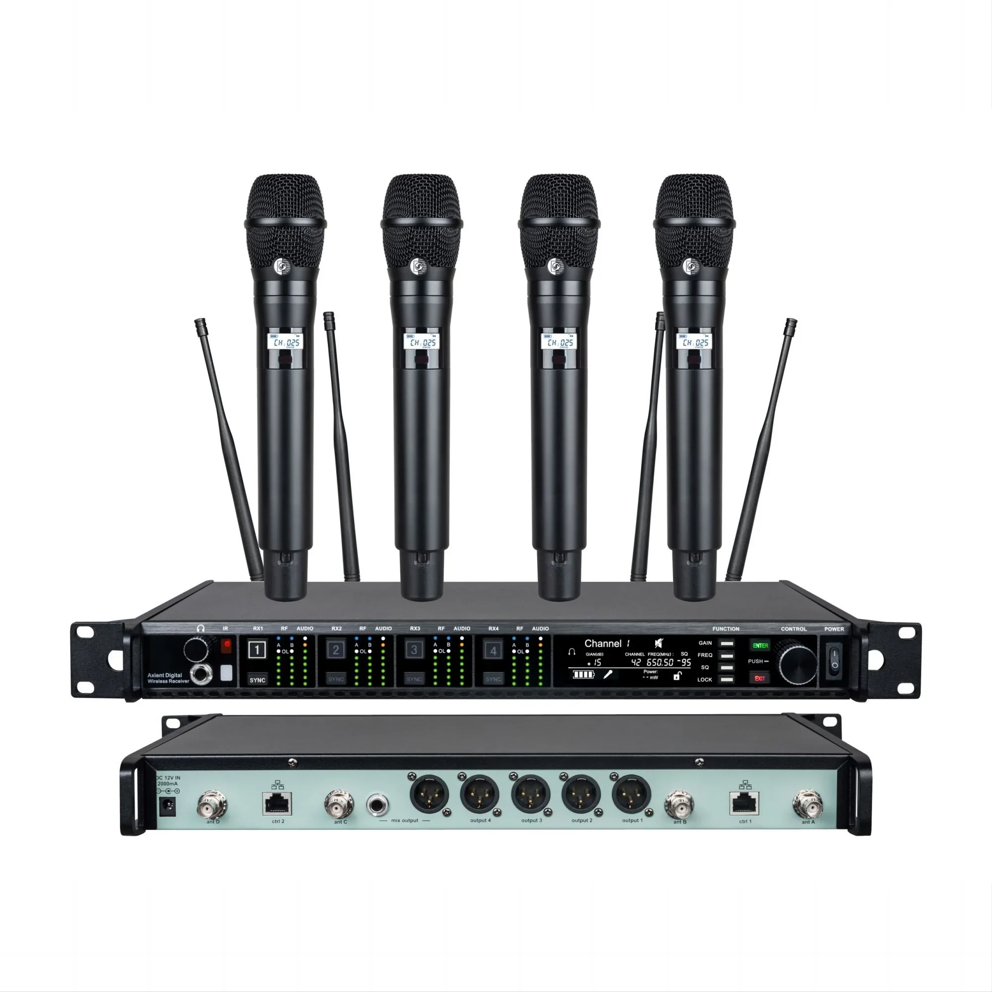 4-channel AD4Q Digital Wireless Karaoke Microphone System With 4 BETA58A/KSM8 Handheld Microphones,YHS AD4Q
4-channel AD4Q Digital Wireless Karaoke Microphone System With 4 BETA58A/KSM8 Handheld Microphones,YHS AD4Q